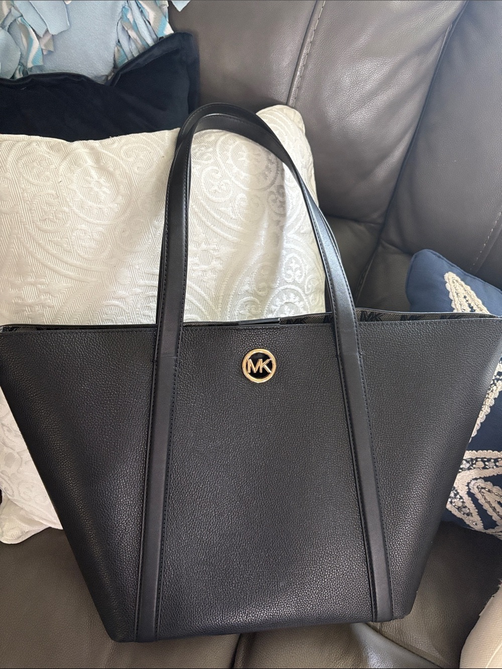 Michael Kors Black Pebbled Leather Tote Bag